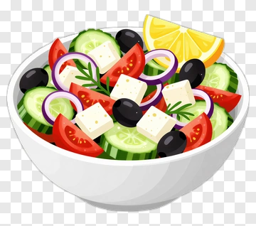 Fresh Salad With Vegetables And Feta Cheese PNG