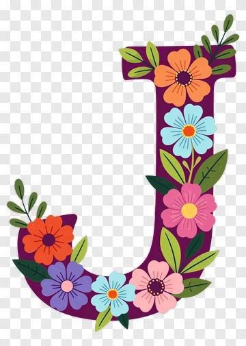 Floral Letter J PNG