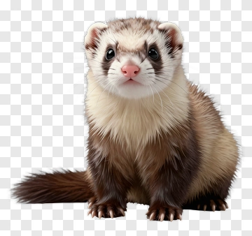 Realistic Ferret Sitting PNG