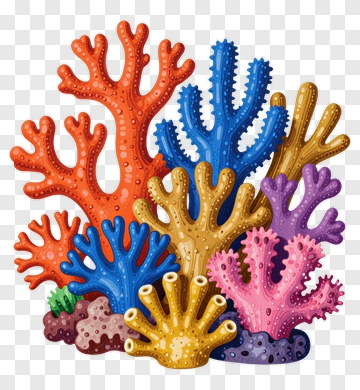 Colorful Coral Reef Composition PNG