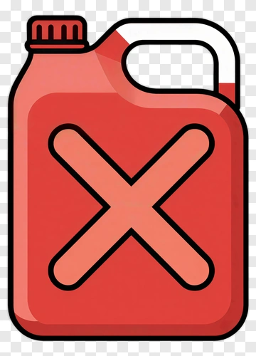 Red Gas Can With Warning Symbol PNG