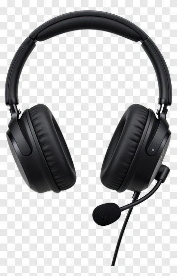 Black Headset With Microphone PNG