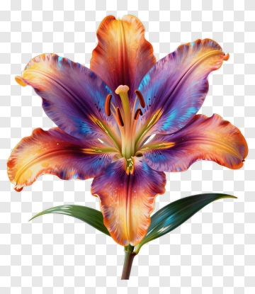 Colorful Lily Flower PNG