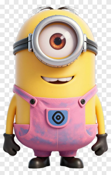 3D Minion Character Smiling PNG