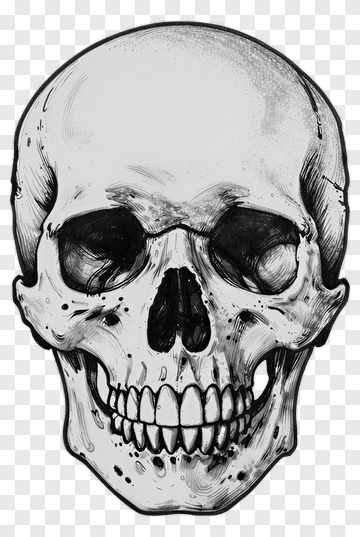 Detailed Skull Illustration PNG