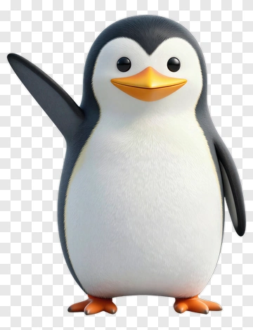 Cartoon Penguin Waving PNG
