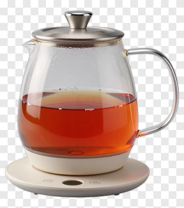 Glass Tea Kettle With Brewed Tea PNG