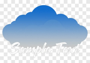 Blue Cloud With Sample Text PNG