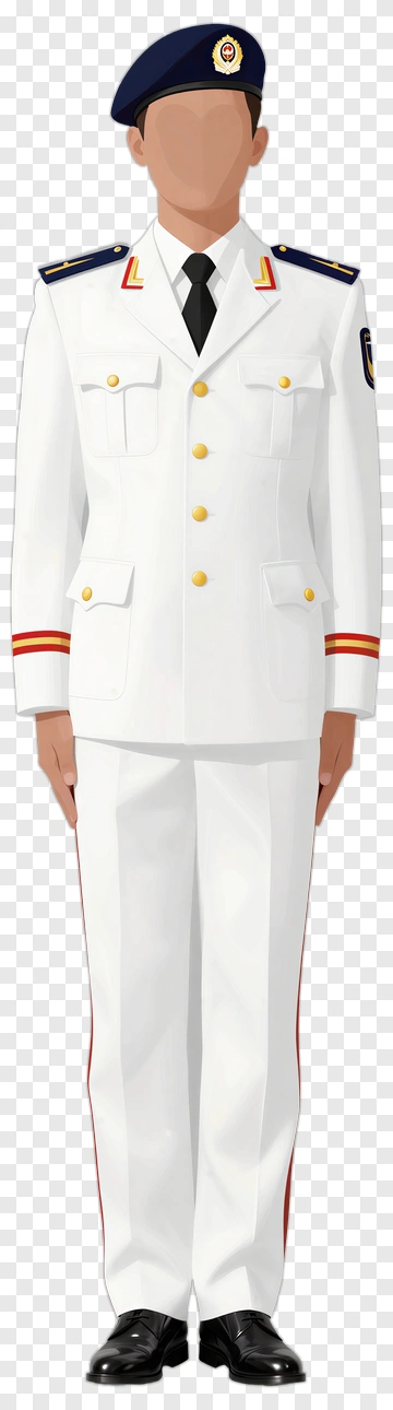 Uniformed Officer In White Suit PNG