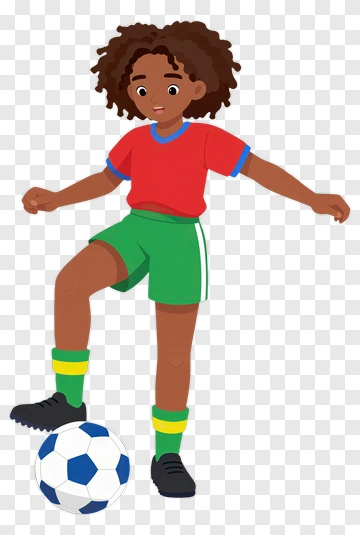 Cartoon Soccer Player Kicking A Ball PNG