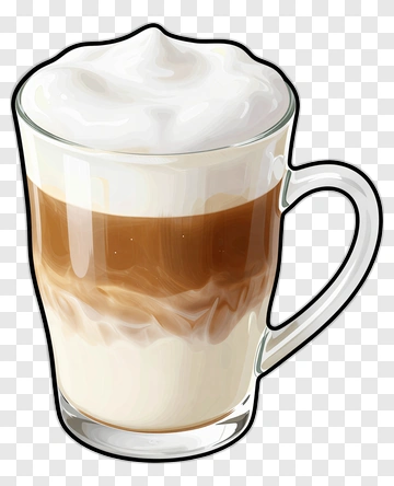 Layered Coffee Drink In A Glass Mug PNG