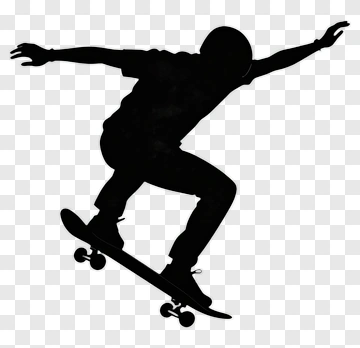 Silhouette Skater Performing A Trick PNG