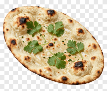 Naan Bread With Fresh Cilantro PNG