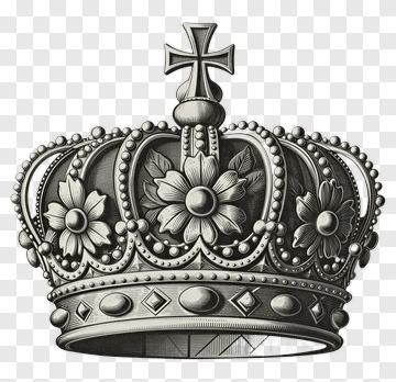 Vintage Crown With Floral Design PNG