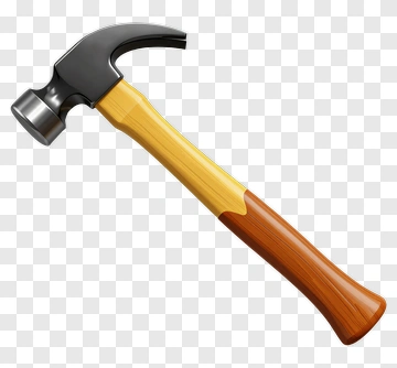 Hammer With Wooden Handle PNG