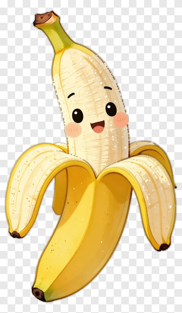 Cartoon Banana With A Happy Face PNG