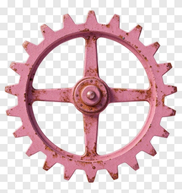 Pink Gear With Rusty Texture PNG