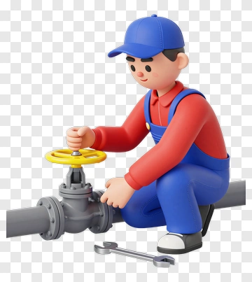 3D Mechanic Adjusting A Valve PNG