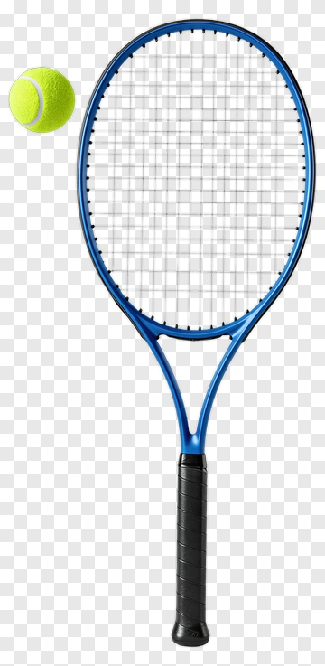 Tennis Racket With A Yellow Tennis Ball PNG
