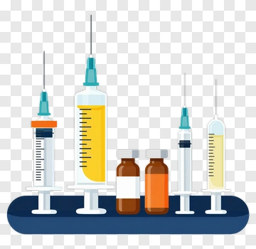 Syringes And Medicine Bottles On A Tray PNG
