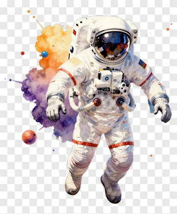 Astronaut Floating In Space With Colorful Nebula PNG