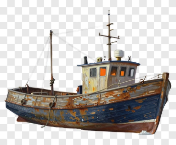 Rusty Fishing Boat PNG