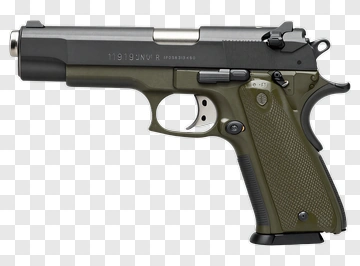 Handgun With Green Grip PNG