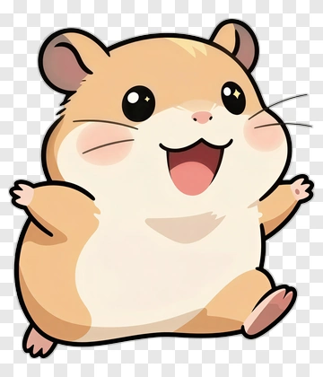Cartoon Hamster Running Happily PNG
