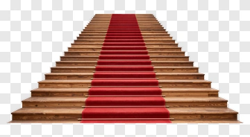 Wooden Stairs With Red Carpet PNG