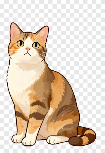Cartoon Cat Sitting PNG