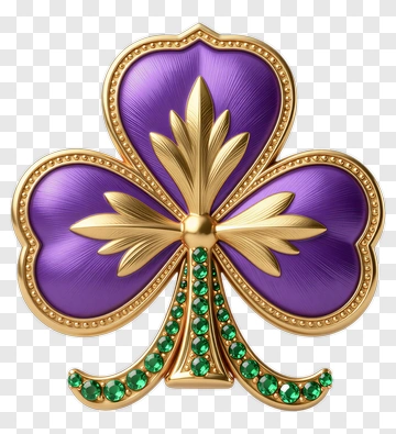 Purple Clover With Gold And Green Accents PNG