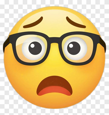 Worried Emoji With Glasses PNG