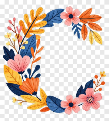 Floral Letter C Decoration PNG