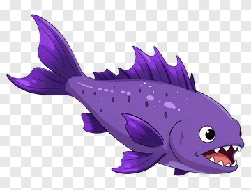 Cartoon Purple Fish PNG