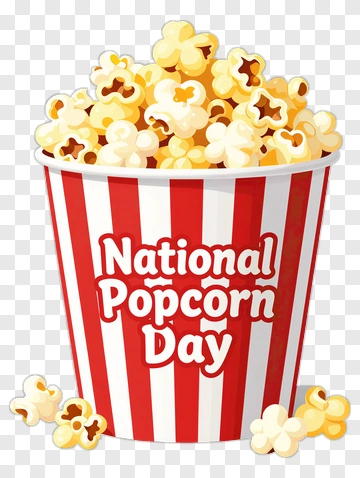 National Popcorn Day Bucket PNG