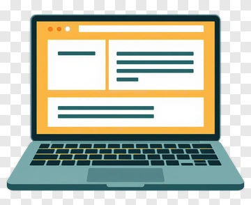Laptop Computer With Open Screen Display PNG