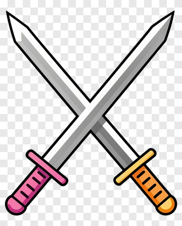 Crossed Cartoon Swords PNG