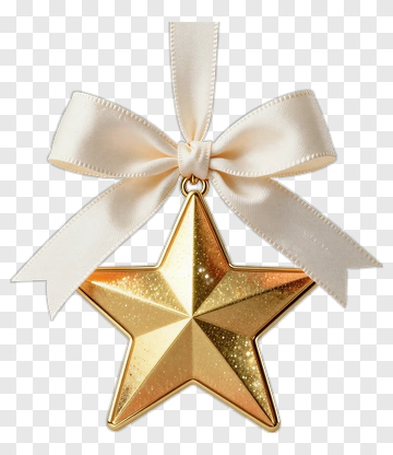 Gold Star Medal With Ribbon PNG