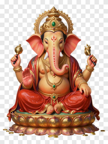 Colorful Lord Ganesha Statue PNG