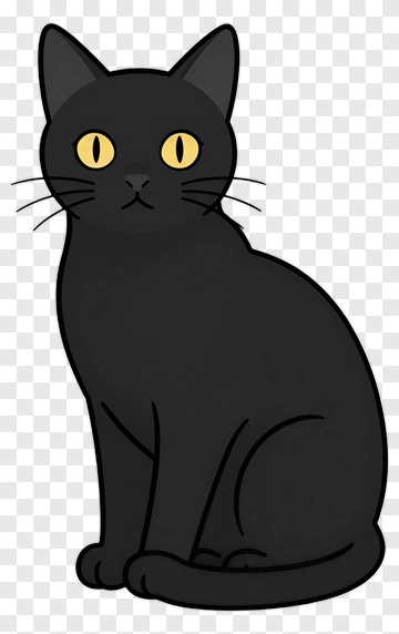 Cartoon Black Cat PNG