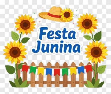 Festa Junina Celebration With Sunflowers And Bunting PNG
