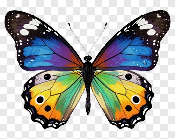 Colorful Butterfly With Vibrant Wings PNG