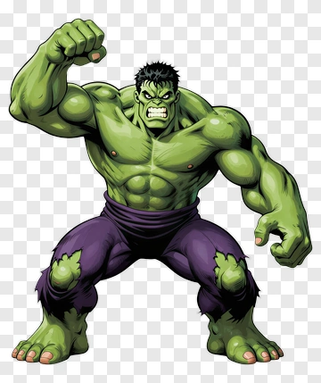 Hulk Character In Action Pose PNG