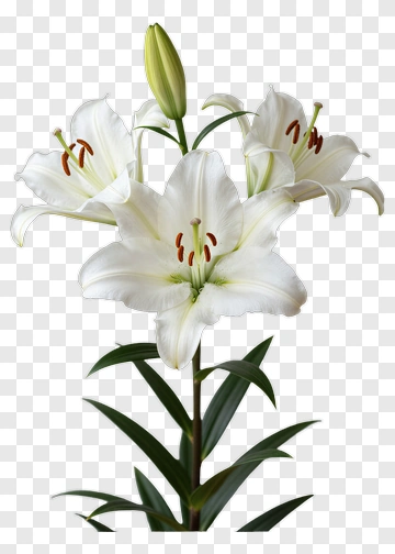 White Lily Flower PNG