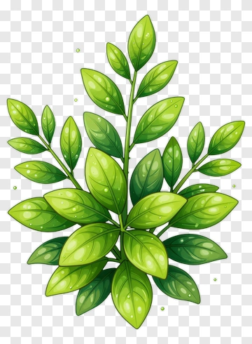 Colorful Green Leaves PNG