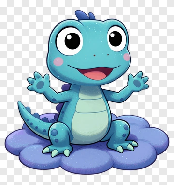 Cartoon Frog Sitting On A Cloud PNG