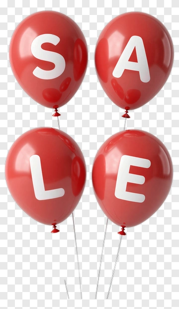 Red Balloons Spelling Sale PNG