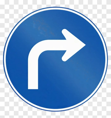 Right Turn Road Sign PNG