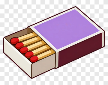 Cartoon Matchbox With Matches PNG