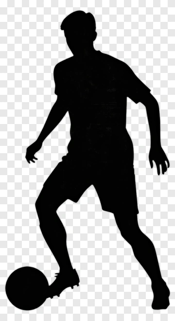Silhouette Football Player Kicking A Ball PNG